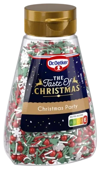 Dr. Oetker Streudekor Christmas Party (rote Perlen)