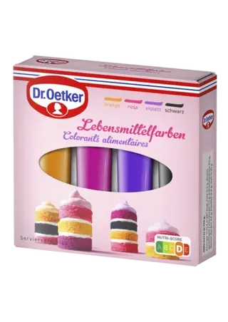 de Colorants alimentaires en rose, violet, noir, orange Dr. Oetker