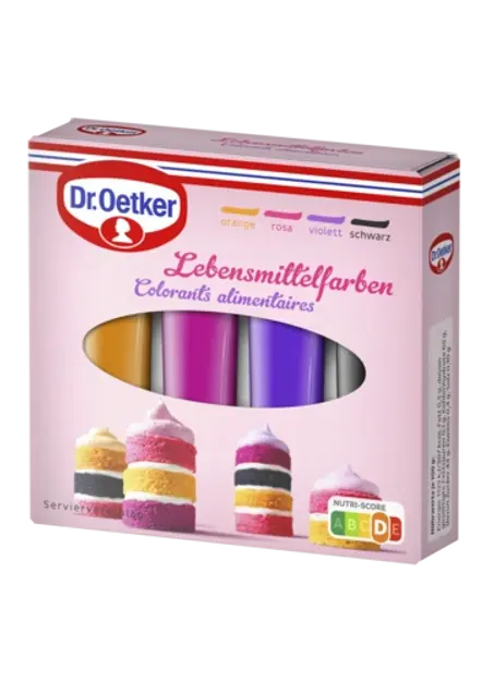 Dr. Oetker Lebensmittelfarben (Violett, Schwarz, Rosa, Orange) (rosa)