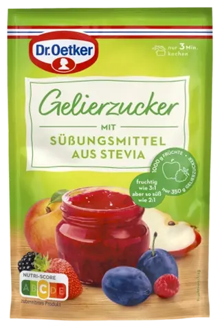 Dr. Oetker Gelierzucker mit Süssungsmittel aus Stevia