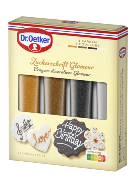 Dr. Oetker Zucker-Garnierschriften Glamour (weiss)